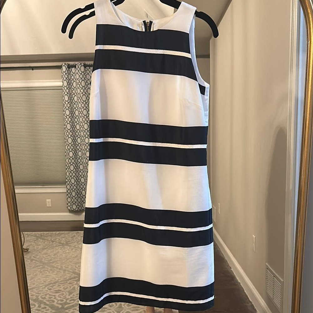 Stylish Black and White Striped Dress